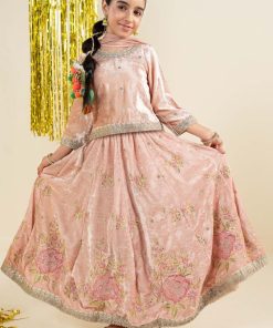 Maria.b 3 Piece Kids Baby Pink Embroidered Velvet Suit Mbks-Aw1631Bp 10 Mks W2631Pinka Imanistudio.com