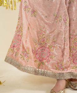 Maria.b 3 Piece Kids Baby Pink Embroidered Velvet Suit Mbks-Aw1631Bp 15 Mks W2631Pinki Imanistudio.com