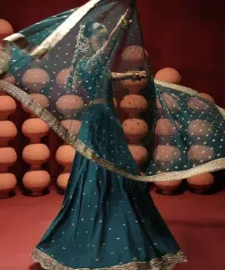 Luxury Formal Teal Embroidered Raw Silk Skirt Suit Mbsf-Aw1627Tl 12 Sf Ea2627Teald Imanistudio.com