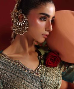 Luxury Formal Teal Embroidered Raw Silk Skirt Suit Mbsf-Aw1627Tl 16 Sf Ea2627Tealj Imanistudio.com