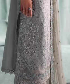 Luxury Formal Silver Grey Embroidered Tissue Silk Suit Mbsf-Aw1637Sg 17 Sf Ea2637Grey L Imanistudio.com
