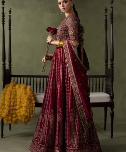 Luxury Formal Pink Embroidered Velvet Lehenga Suit Mbsf-Aw602Cp 9 Sf W2602Pinkc Imanistudio.com