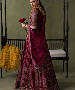 Luxury Formal Pink Embroidered Velvet Lehenga Suit Mbsf-Aw602Cp 10 Sf W2602Pinkd Imanistudio.com