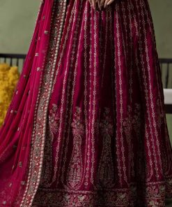 Luxury Formal Pink Embroidered Velvet Lehenga Suit Mbsf-Aw602Cp 13 Sf W2602Pinki Imanistudio.com