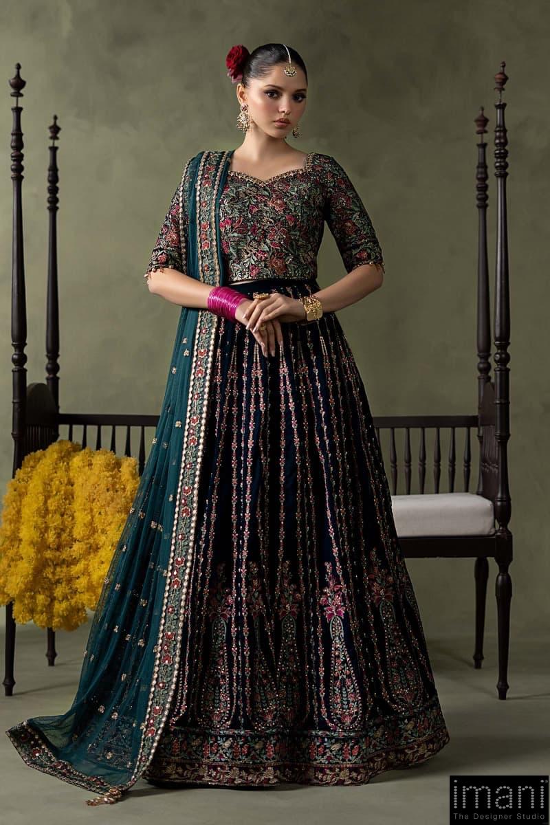 Luxury Formal Teal Blue Embroidered Velvet Lehenga Suit Mbsf-Aw602Tb 1 Luxury Formal Teal Blue Embroidered Velvet Lehenga Suit Mbsf-Aw602Tb