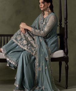 Luxury Formal Mineral Blue Embroidered Net Suit Mbsf-Aw16111Mb 12 Sf W26111Seagreen Imanistudio.com