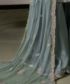 Luxury Formal Mineral Blue Embroidered Net Suit Mbsf-Aw16111Mb 17 Sf W26111Seagreenh Imanistudio.com