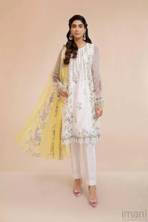 MARIA.B SUMMER LAWN SUIT WHITE MBDS-2203AW