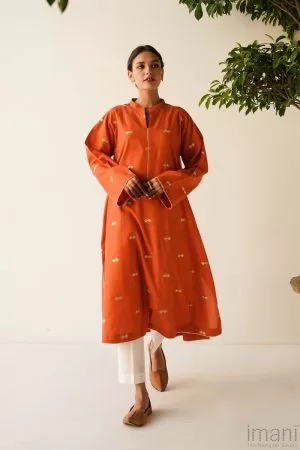 Zara Shahjahan Basic Cotton Kurta Orange ZSZKT-1159