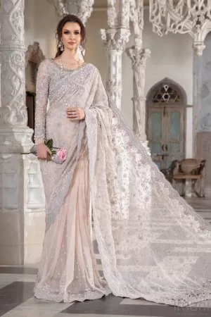 Maria B Couture Wedding Wear Pastel Pink Saree MBMC-050PP