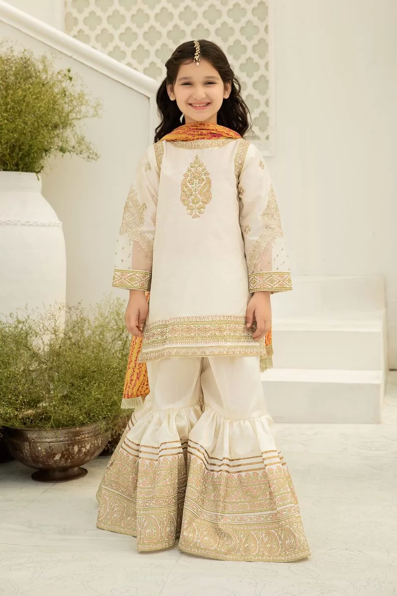 Maria.b Kid s Wear Off White Gharara Suit MBMKS W22 04OW Imani Studio