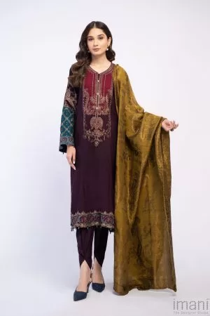 MariaB Casual Wear Linen Outfit Purple MBDLS-1002PL