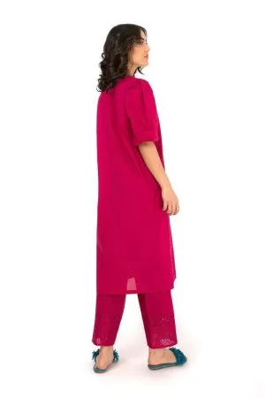 2Pcs Casual Wear Twin Set Fuchsia Pink Mb-Ef23195Fp