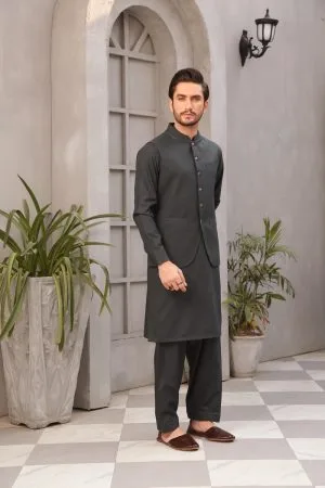 Mens Shalwar Kameez Trousers 2Pcs Suit Markhor- Gun Metal Imist-2348Gm