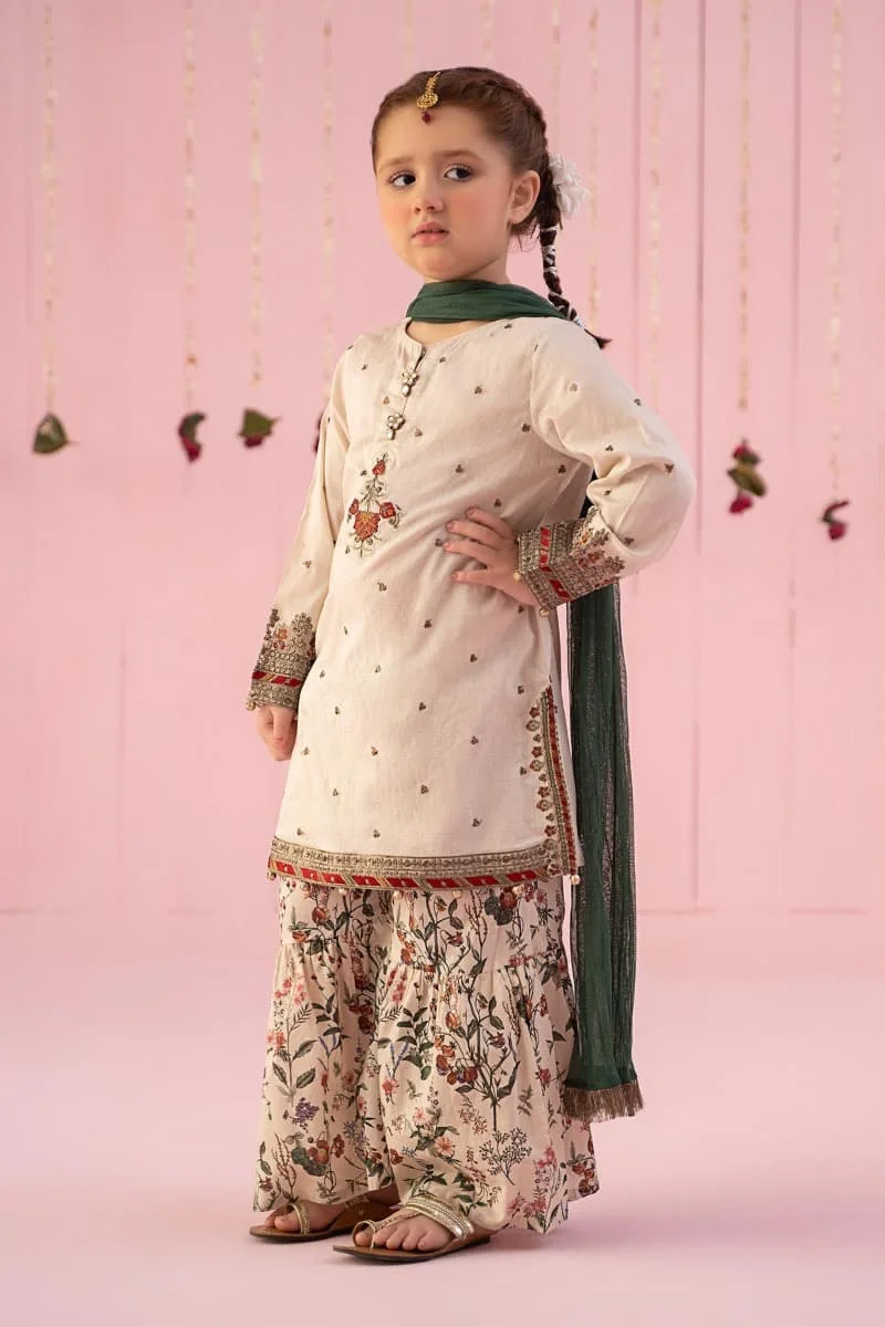 Mariab Off-White Embroidered Dobby Suit Mbkd-Ef2404Ow