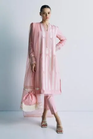 Zara Shahjahan Premium Raw Silk Suit ZSZC-2035Pink