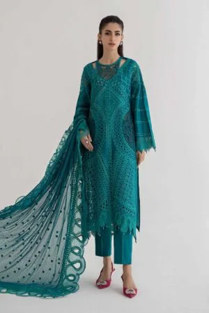 Mariab Teal Cotton Lawn Embroidered Suit Mbds-Ef24D2At