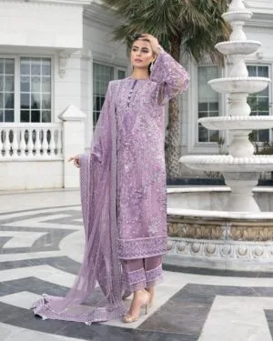 Mehdi Luxury Pret Lavender Net Outfit Mdfg-2404Glimmer