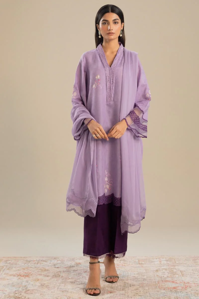 Zara Shahjahan Dobby Cotton Suit Zszc-2020 Lavender