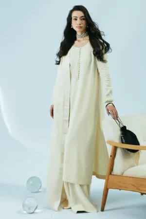 Zara Shahjahan Chiffon Georgette Suit ZSZC-2041Ivory
