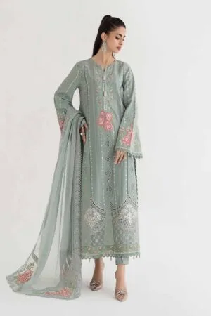 Mariab Sea Green Lawn Embroidered Suit Mbds-Ef24D12Bg