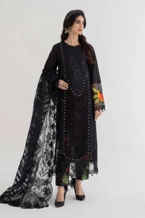 Mariab Black Lawn Embroidered Suit Mbds-Ef24D8Bb