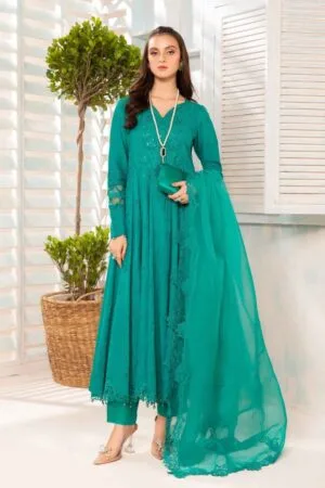 MariaB Green Embroidered Dobby Lawn Suit MBDW-EA2407GL